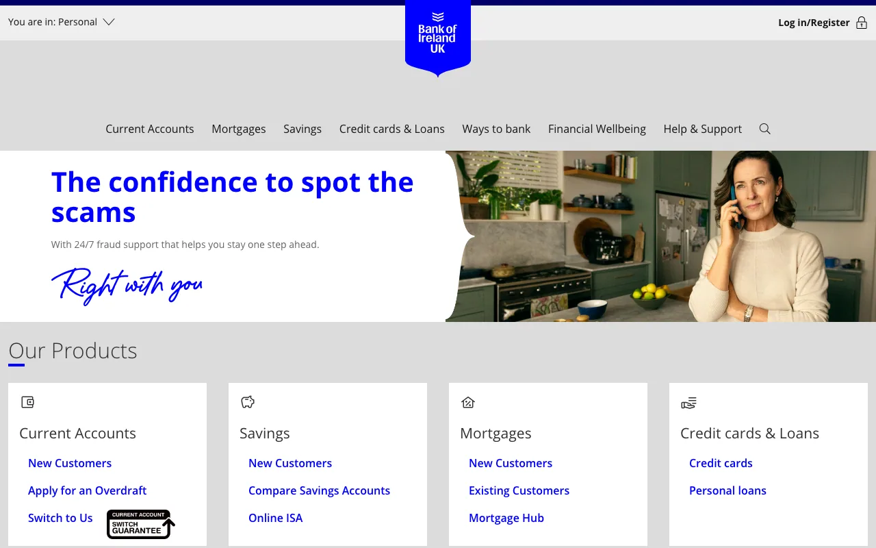 Bank of Ireland UK website preview
