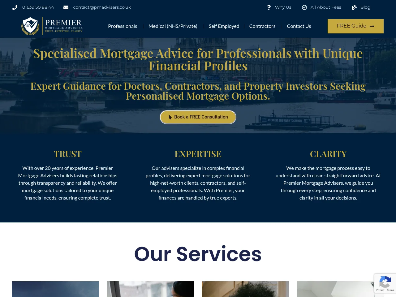 Premier Mortgage Advisers website preview
