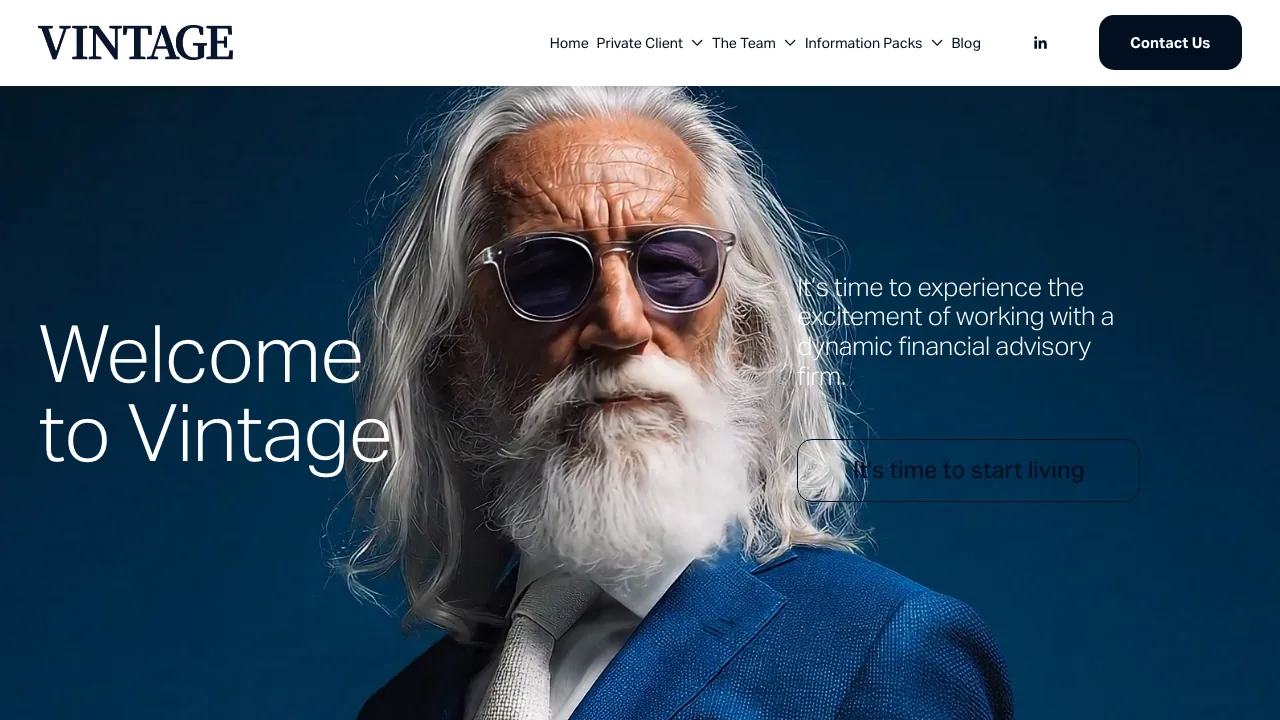 Vintage Wealth website preview