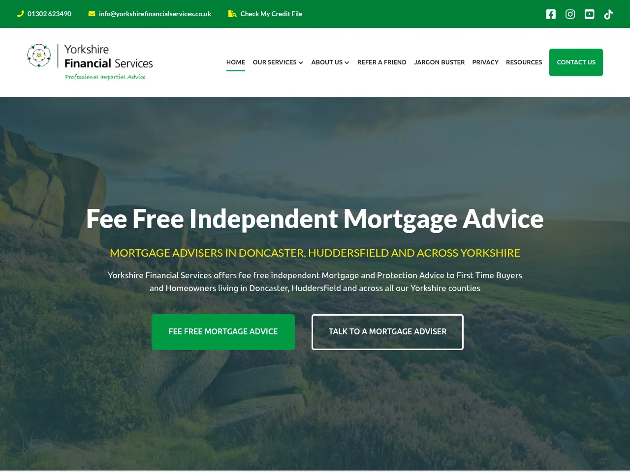 Yorkshire Financial Services website preview