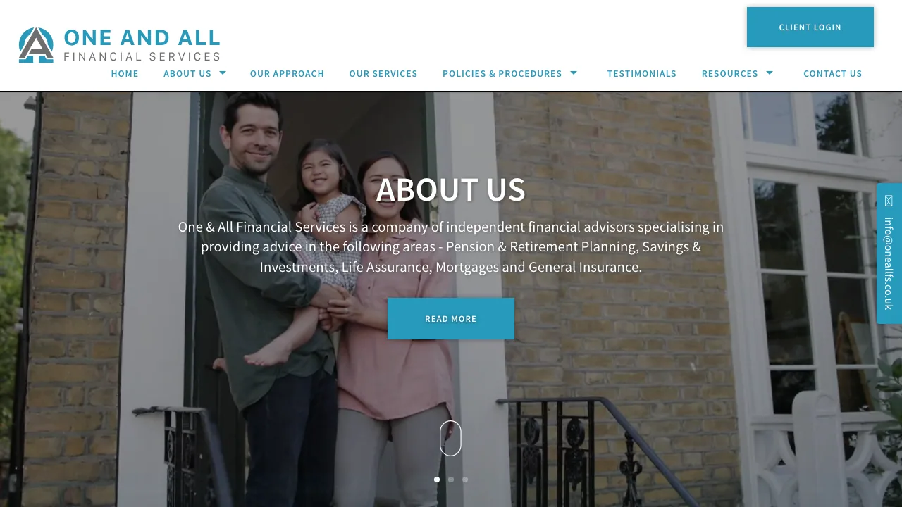 One and All Financial Services website preview
