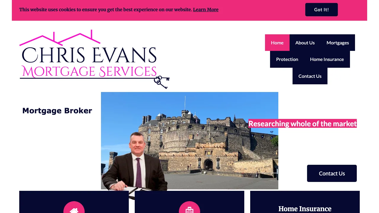 Chris Evans Mortgage Services website preview