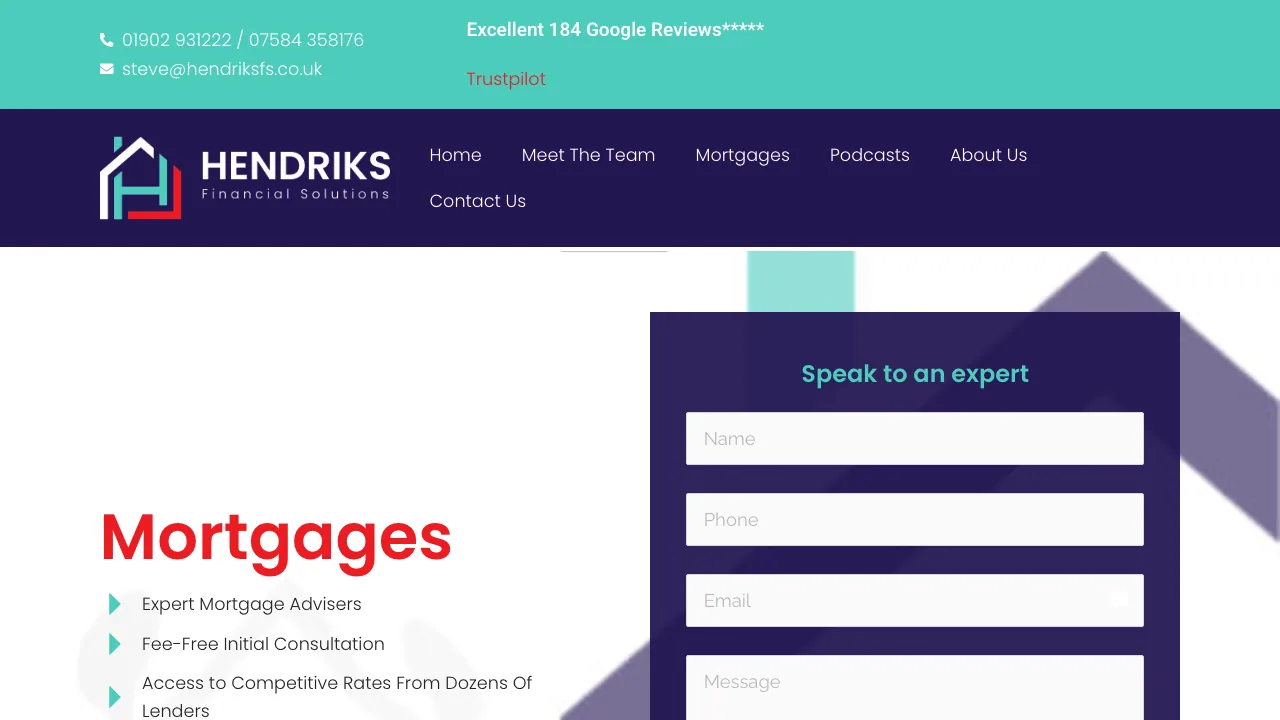 Hendriks Financial Solutions website preview