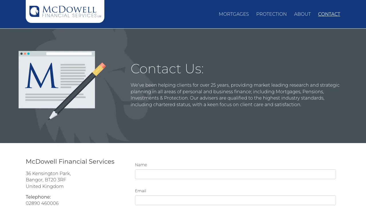 McDowell Financial Services Ltd website preview