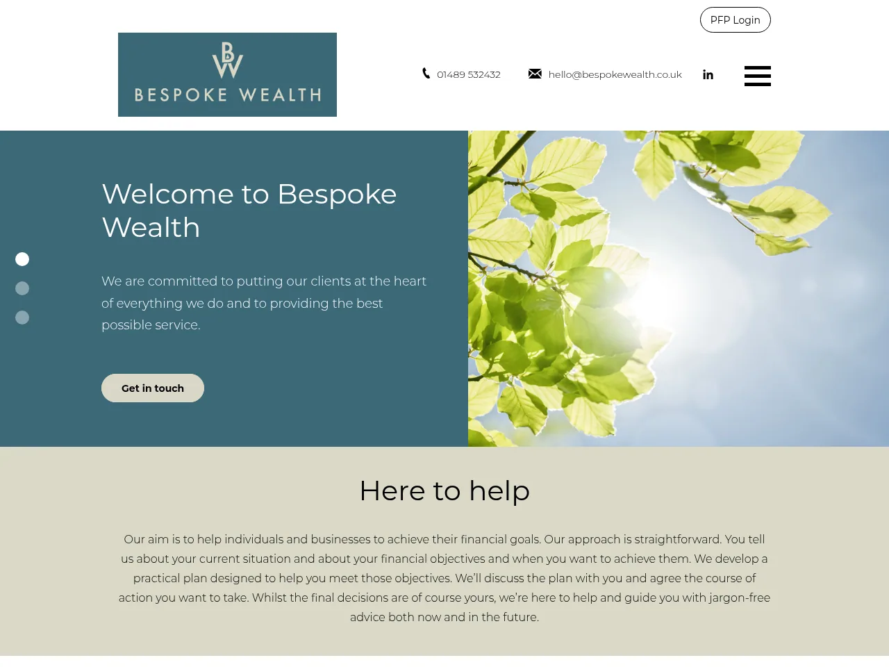 Bespoke Wealth website preview