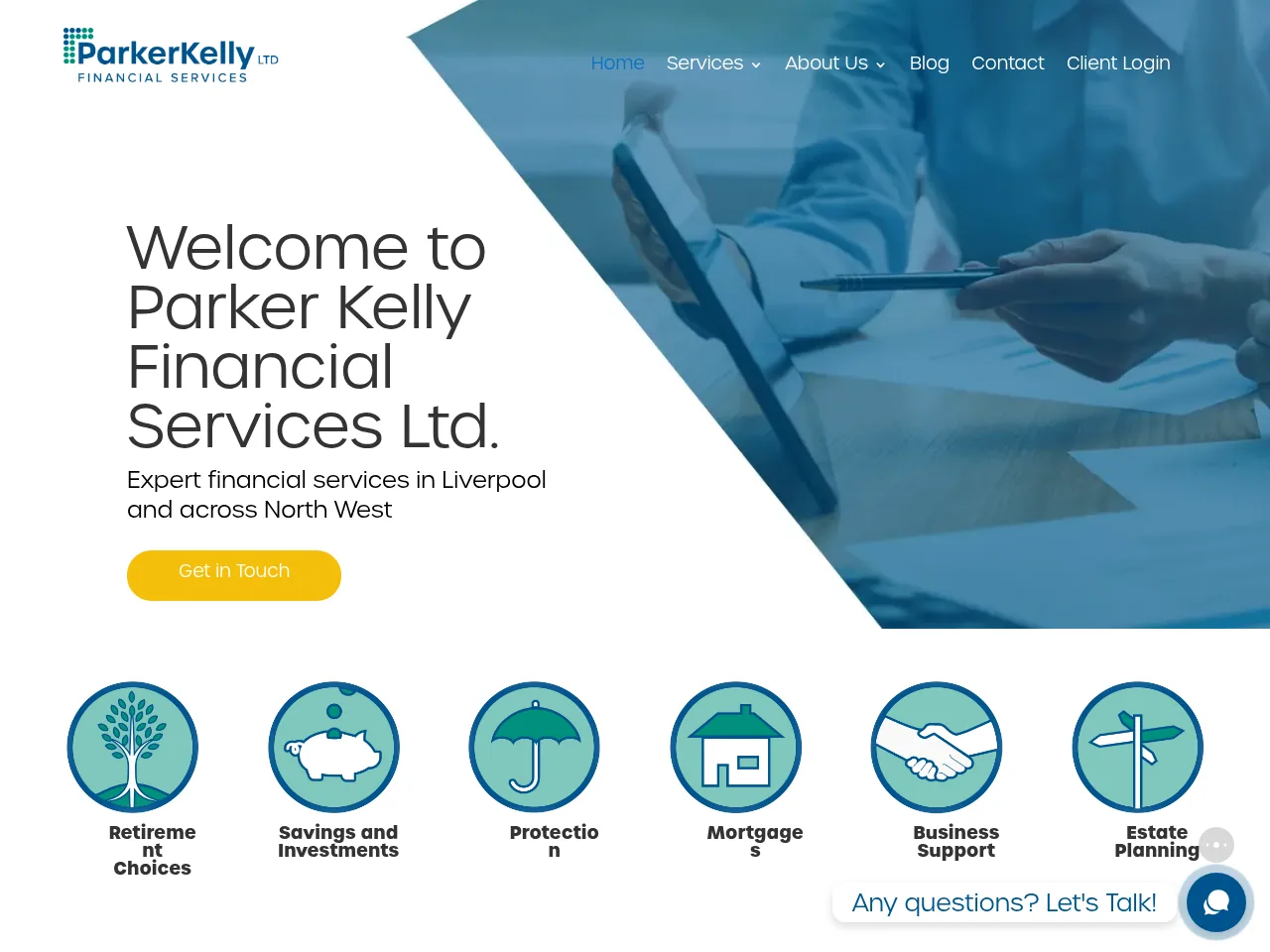 Parker Kelly Financial Services website preview