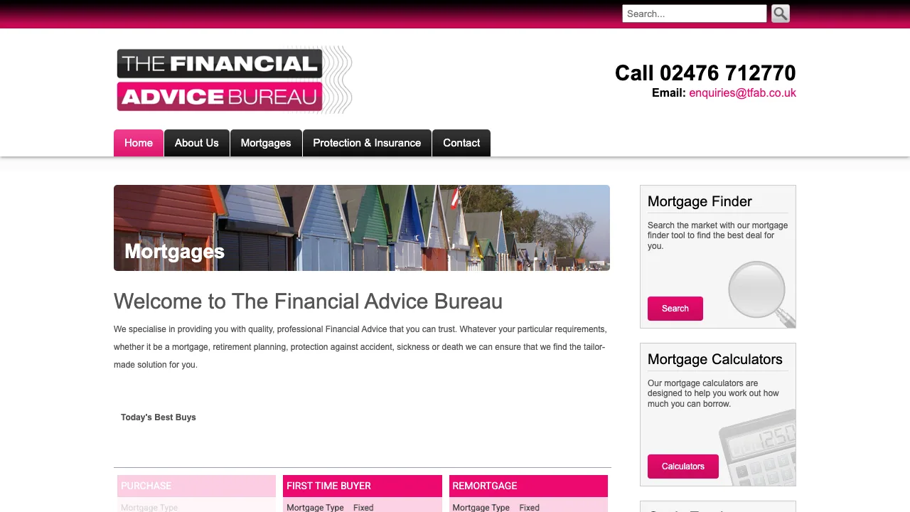 The Financial Advice Bureau website preview