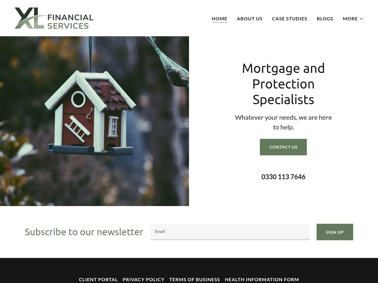 XL Financial Services website preview