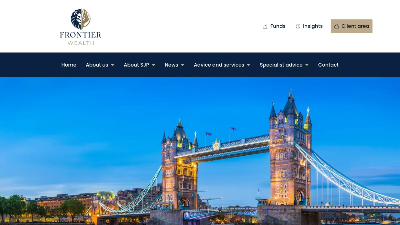 Frontier Wealth website preview