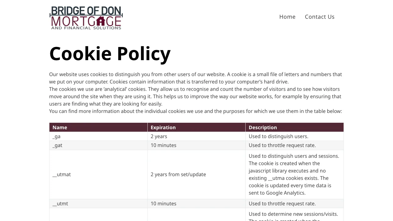 Bridge of Don Mortgage website preview