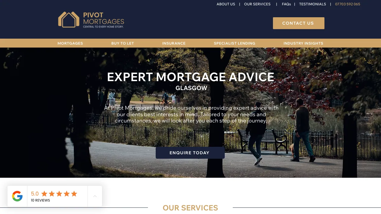 Pivot Mortgages website preview