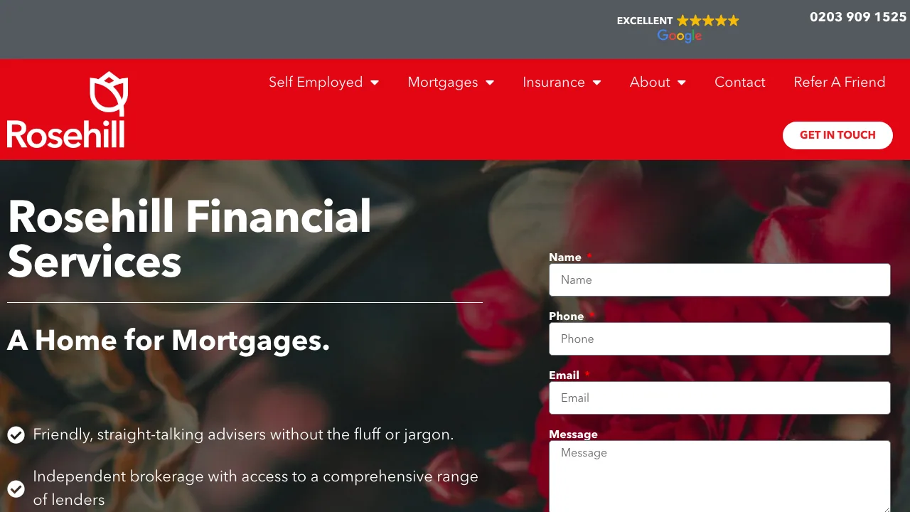 Rosehill Financial Services website preview
