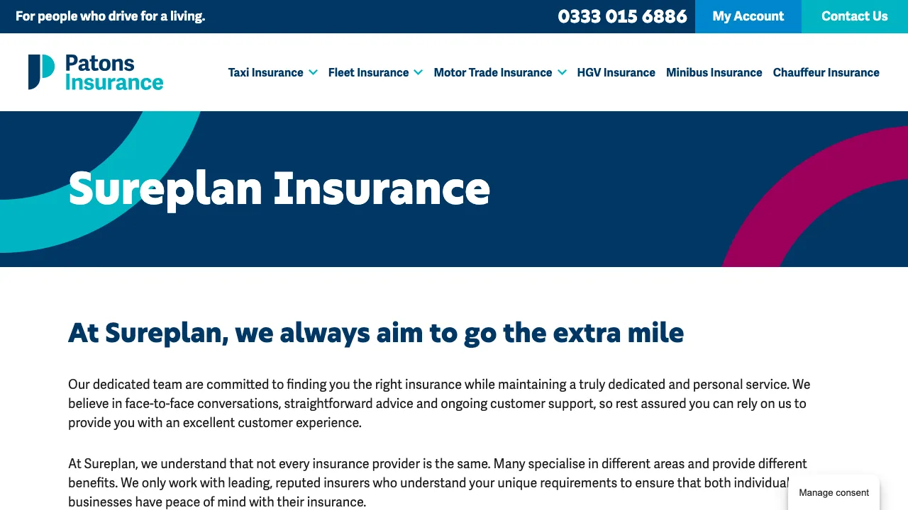 Sureplan Insurance website preview