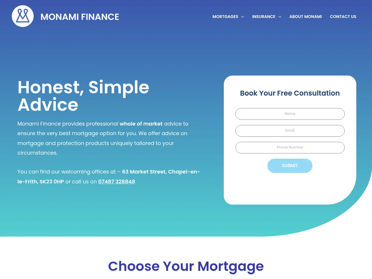 Monami Finance website preview