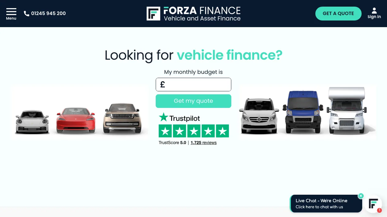 Forza Finance website preview