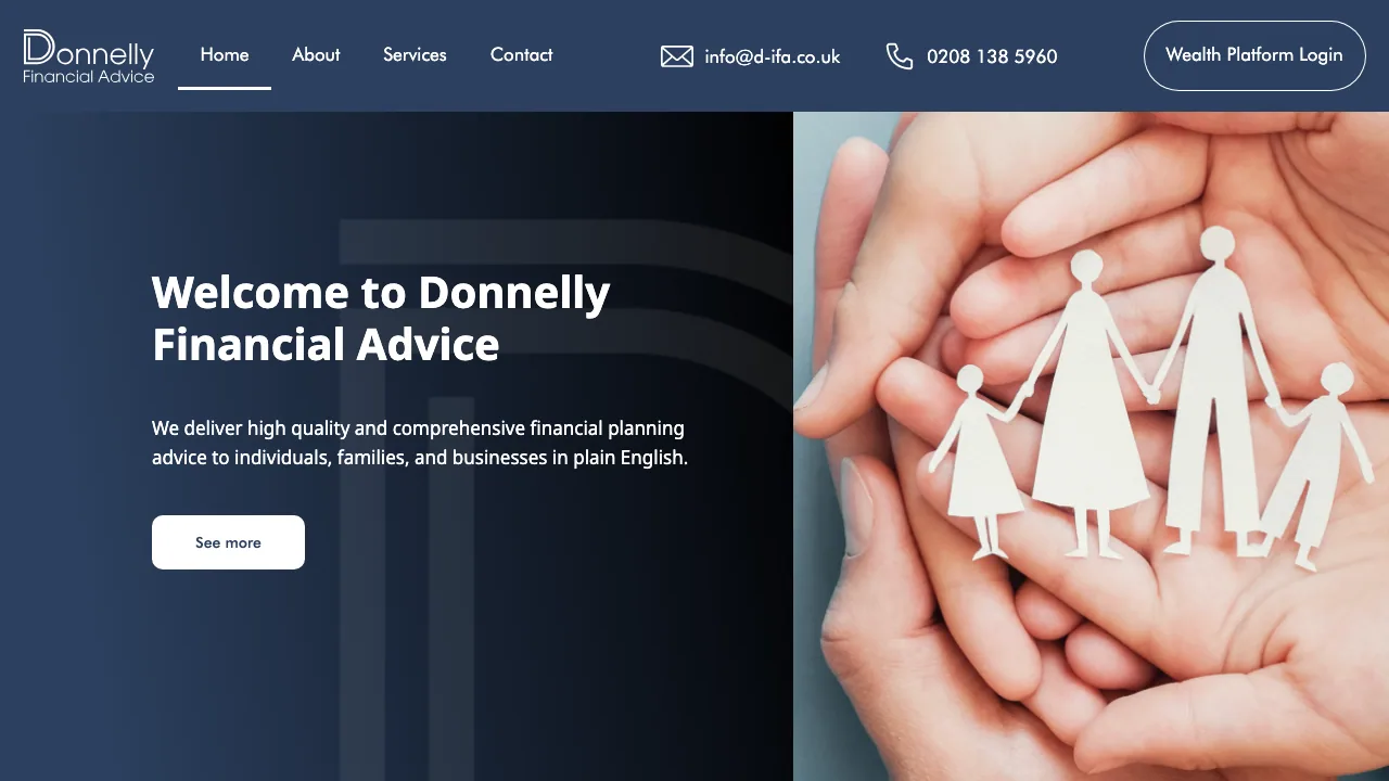 Donnelly Financial Advice website preview