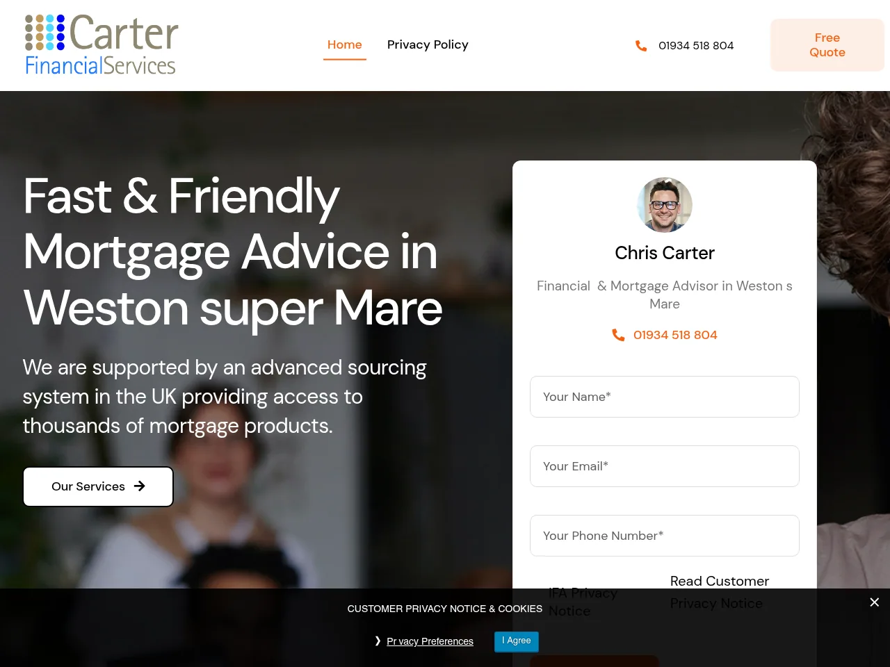 Carter Financial Services website preview