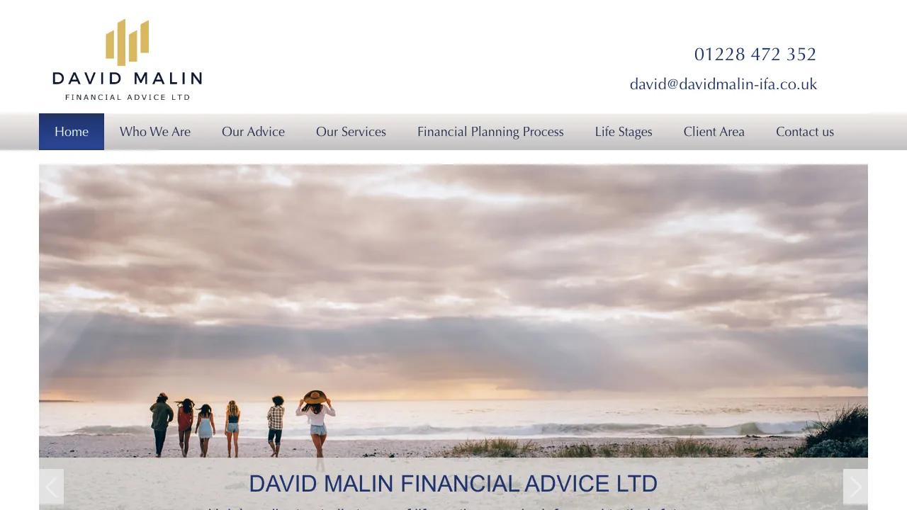 David Malin Financial Advice Ltd website preview