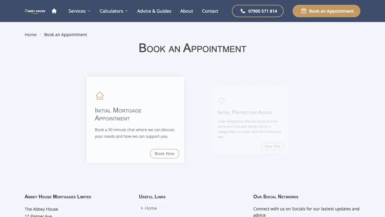 Abbey House Mortgages website preview