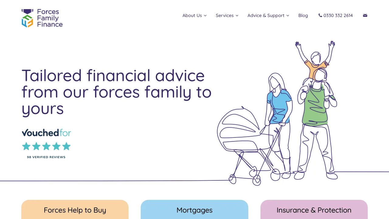 Forces Family Finance website preview
