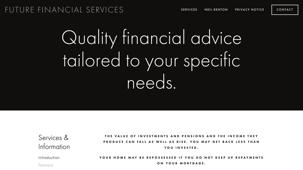 Future Financial Services website preview