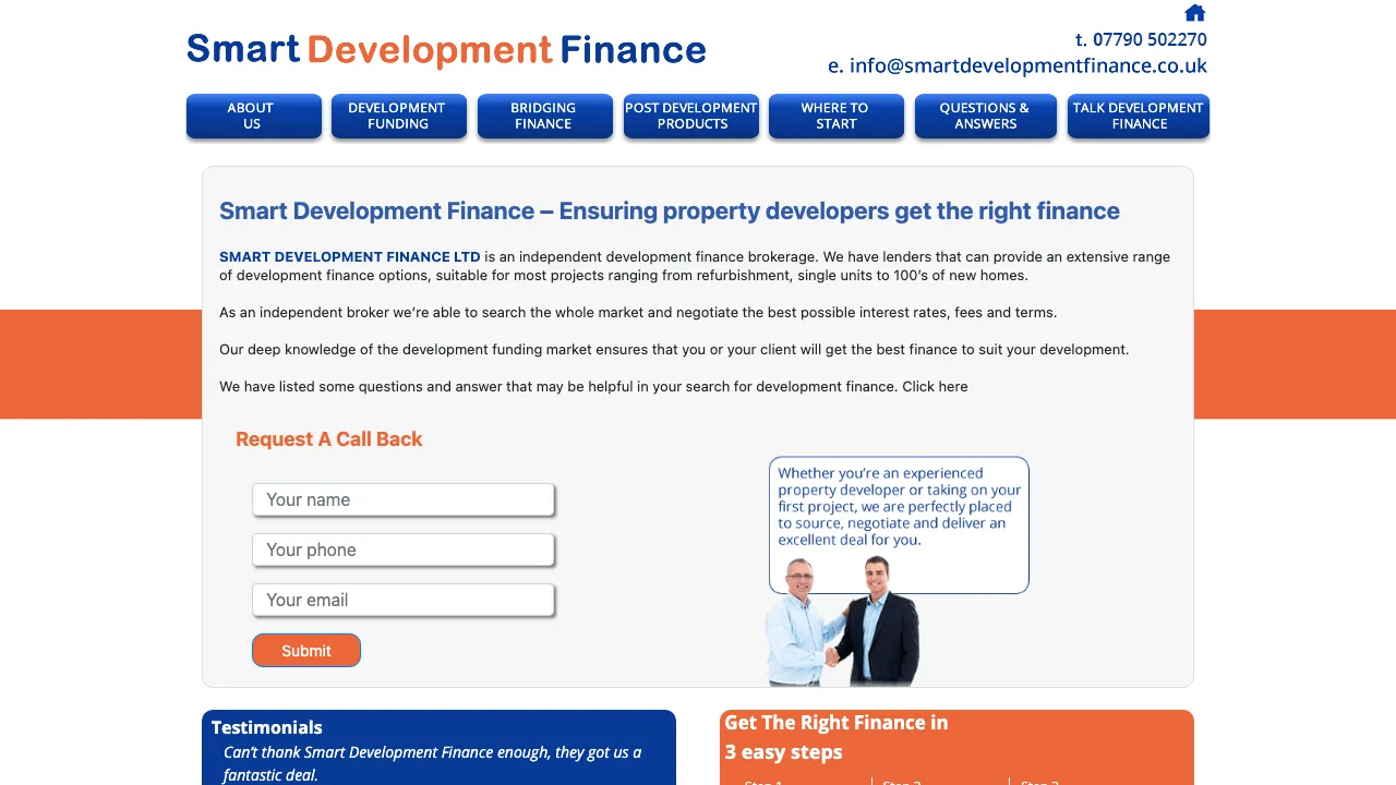 Smart Development Finance website preview