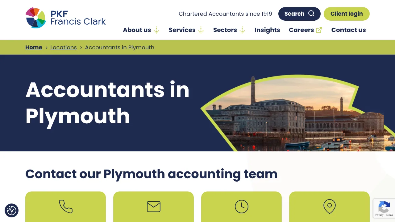 PKF Francis Clark Plymouth website preview