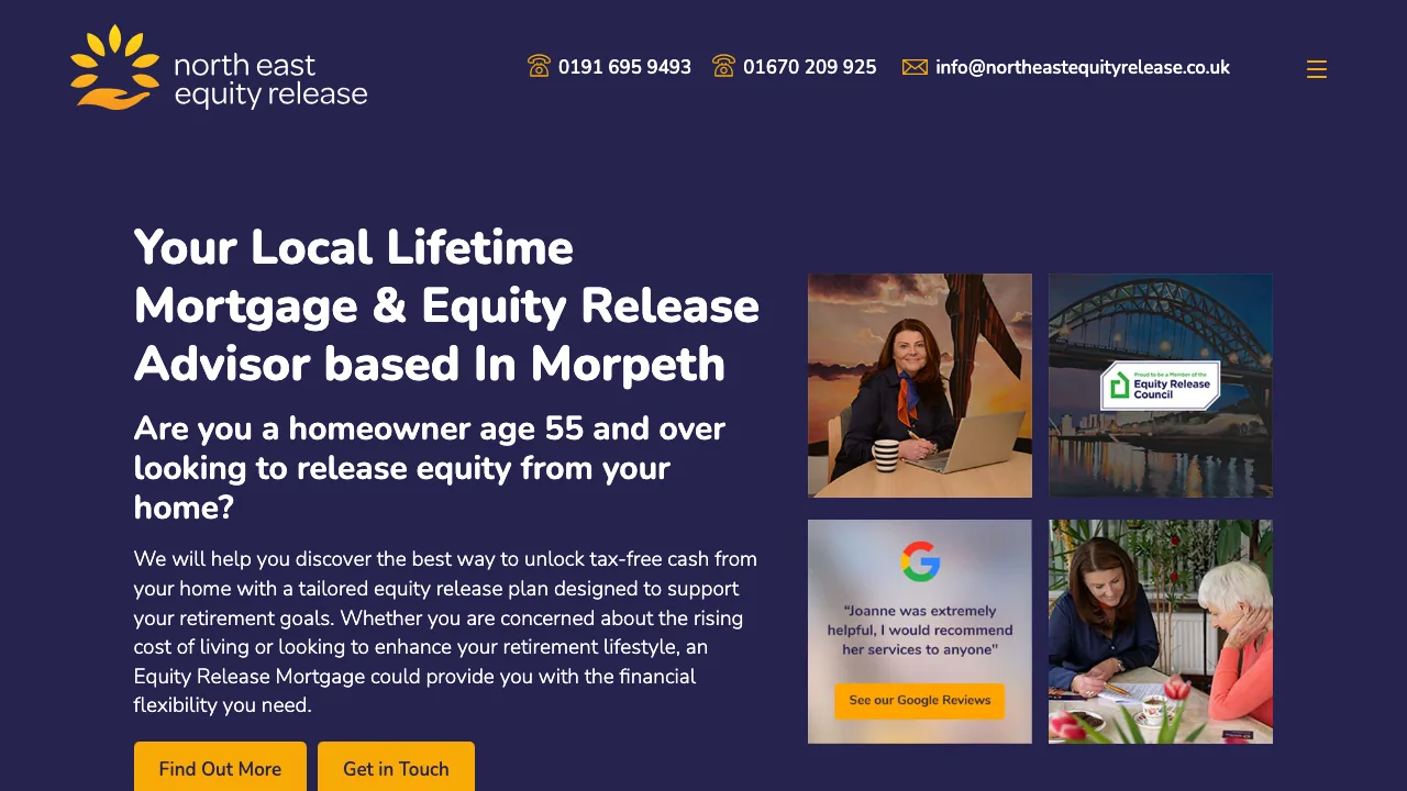North East Equity Release website preview