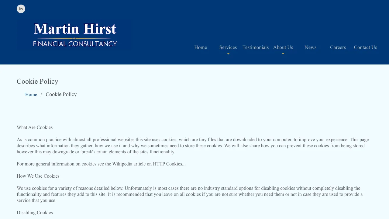 Martin Hirst Financial Consultancy website preview