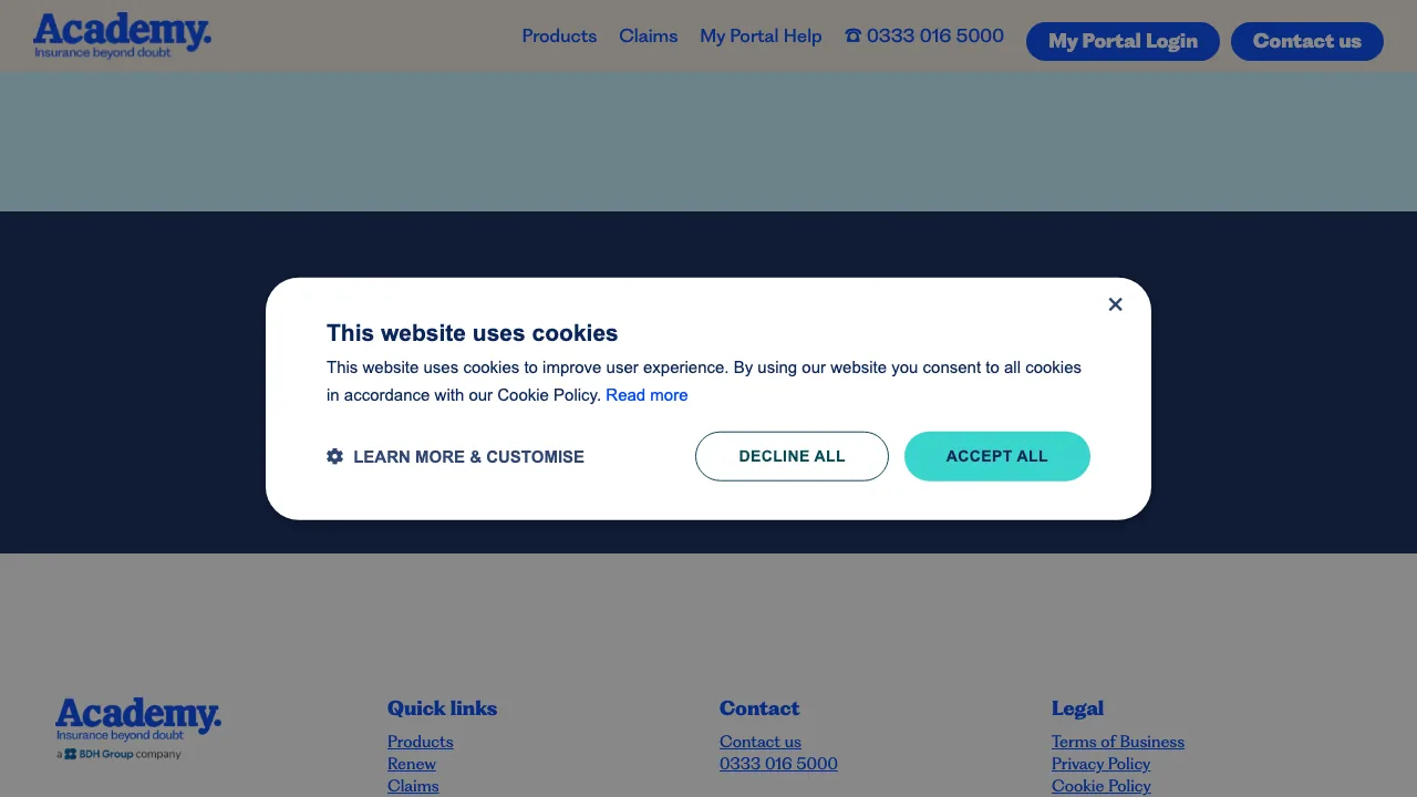 Academy Insurance Services Ltd website preview