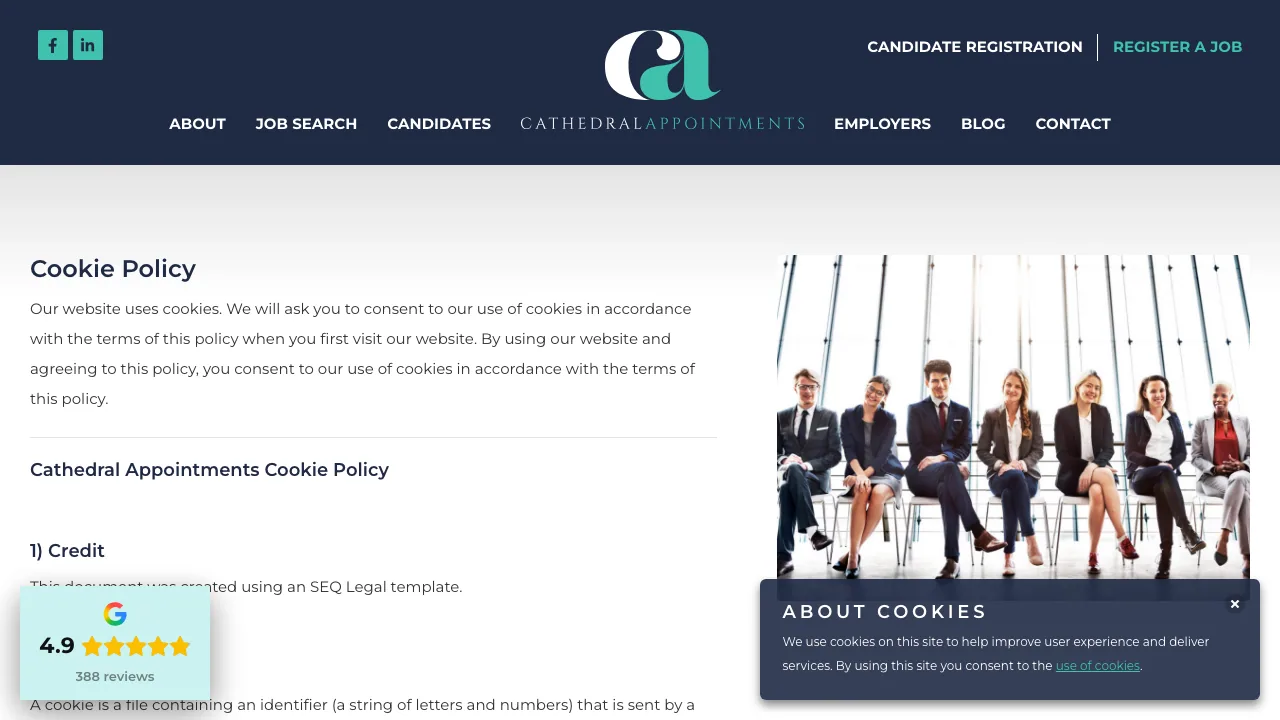 Cathedral Appointments Ltd website preview