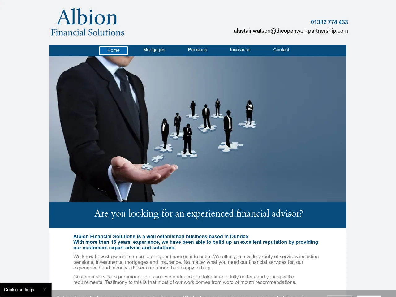 Albion Financial Solutions website preview