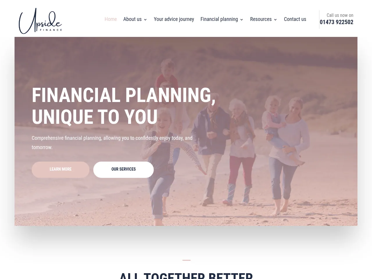 Upside Finance website preview