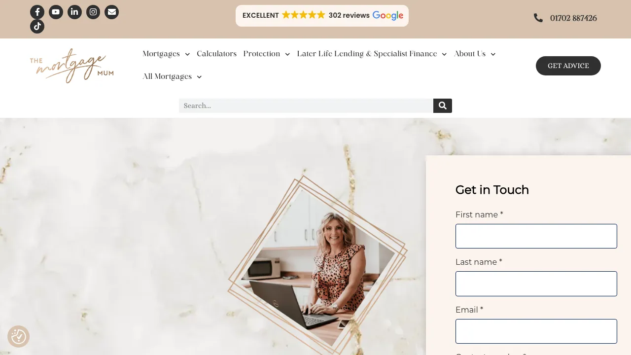 Tina Hubert - The Mortgage Mum - Nottingham website preview