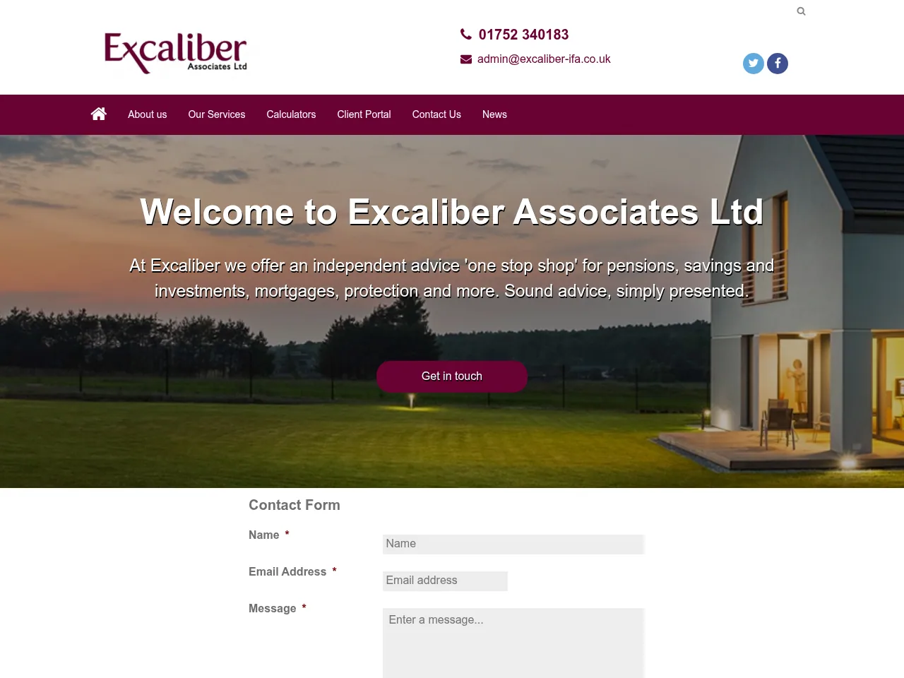 Excaliber Associates website preview