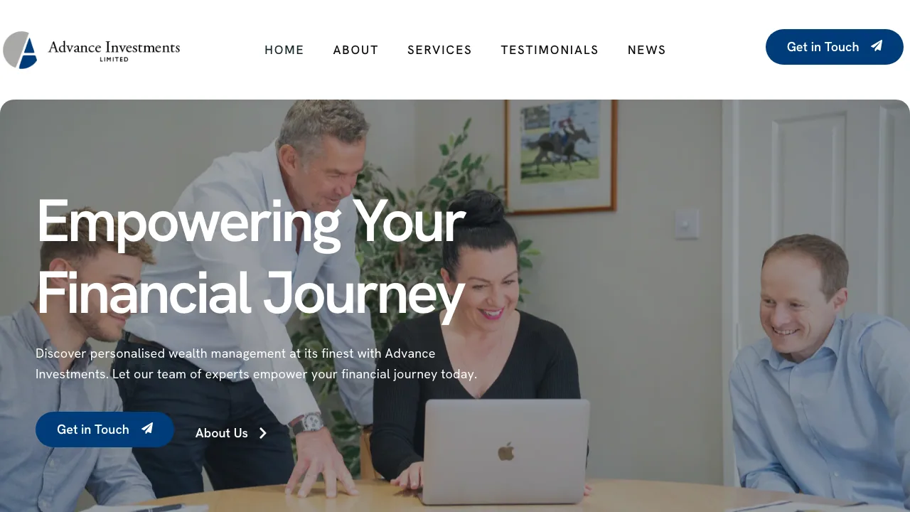 Advance Investments website preview