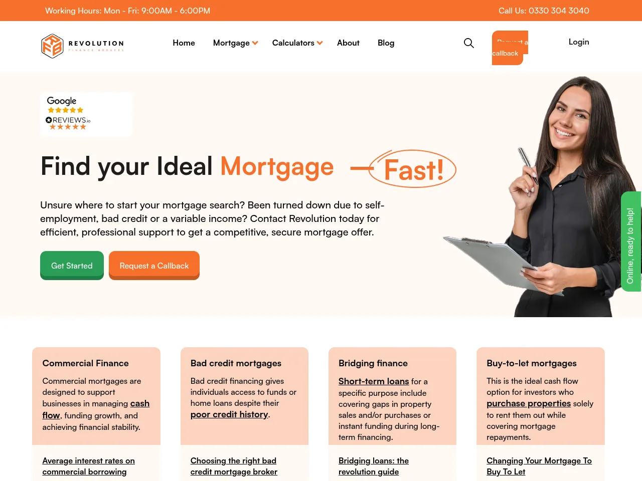 Revolution Finance Brokers website preview