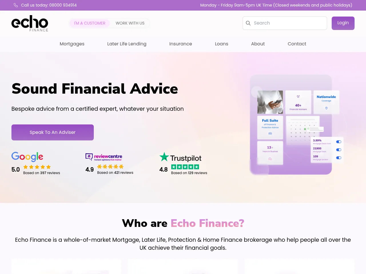 Sound Financial Advice website preview