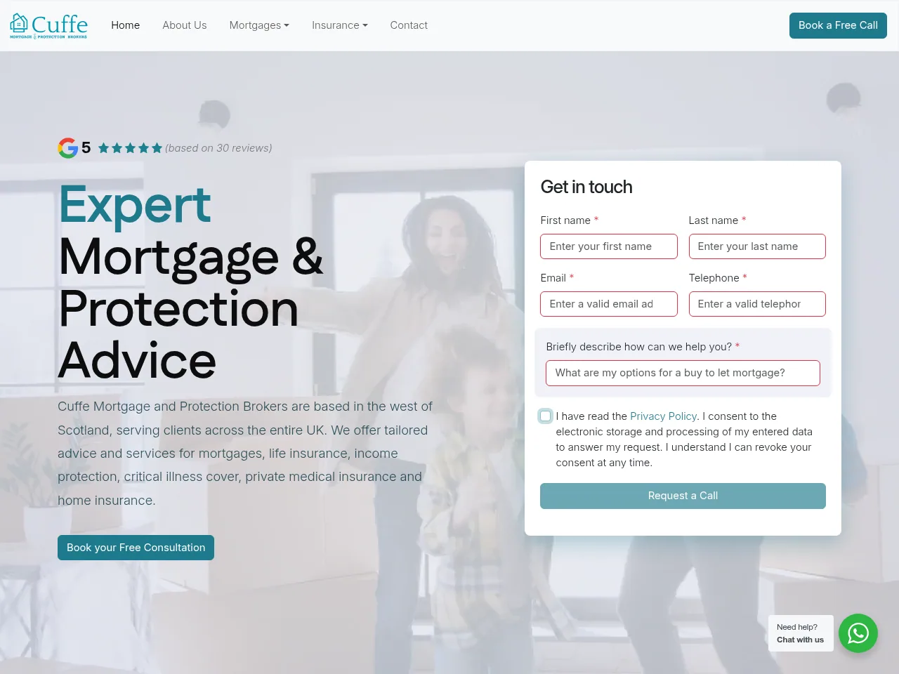 Cuffe Mortgage & Protection Brokers website preview