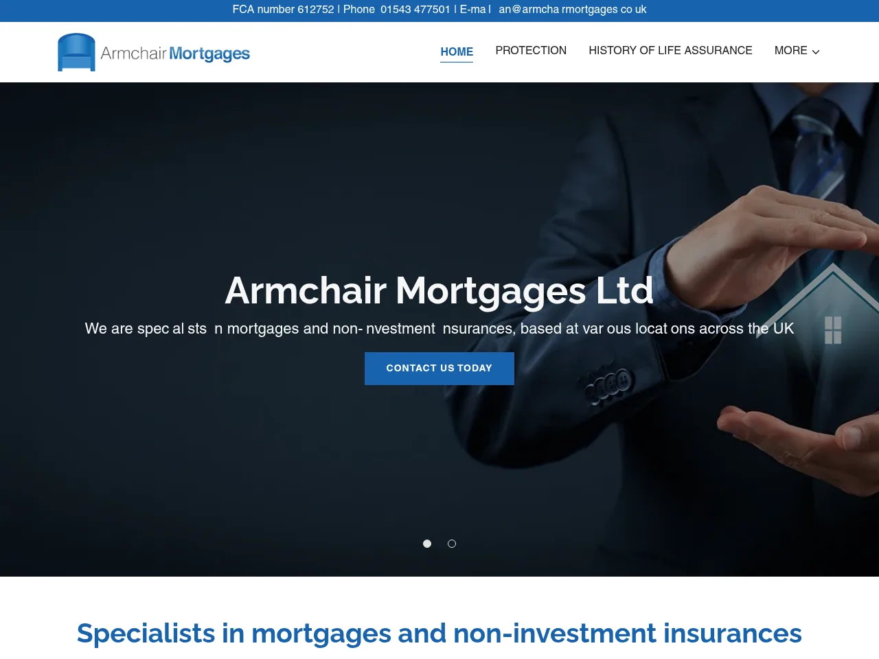 Armchair Mortgages website preview