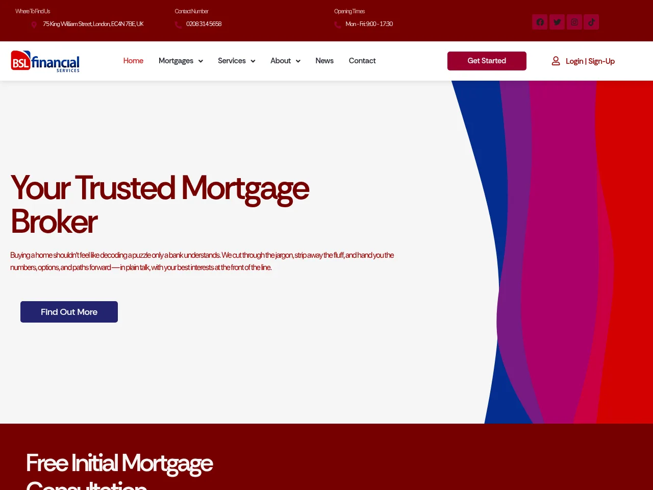 BSL Financials website preview
