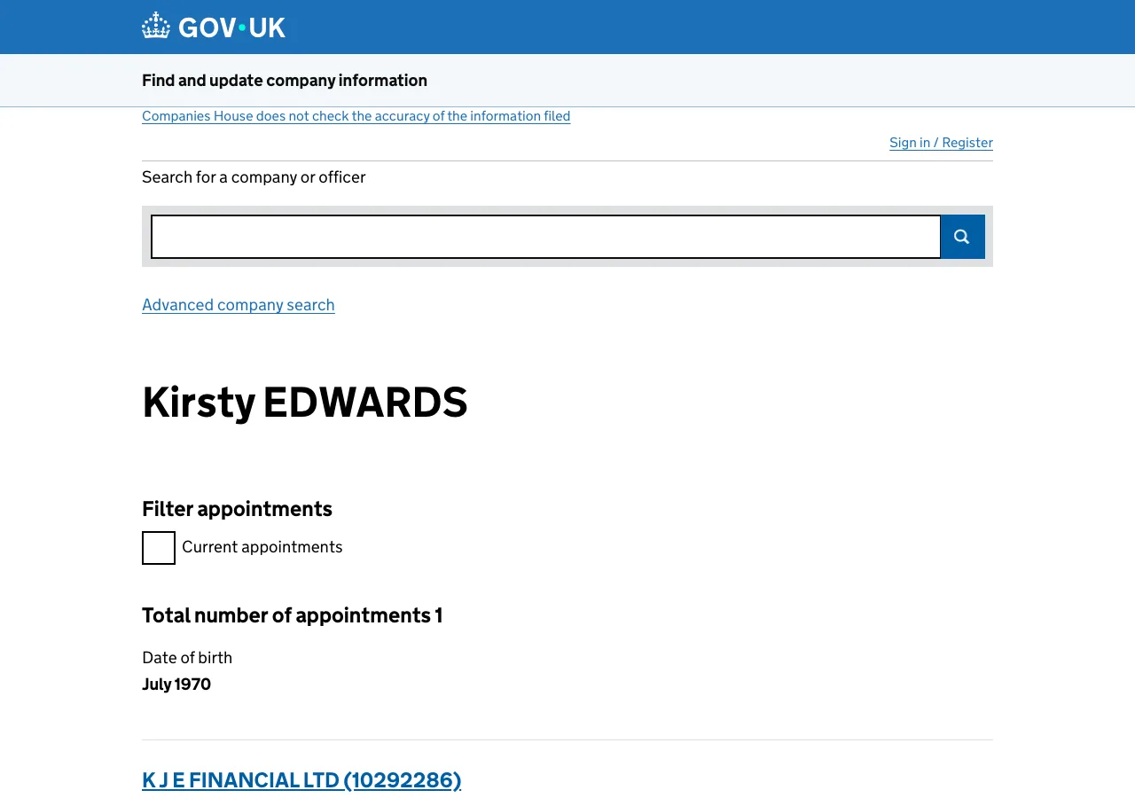 Kirsty Edwards website preview