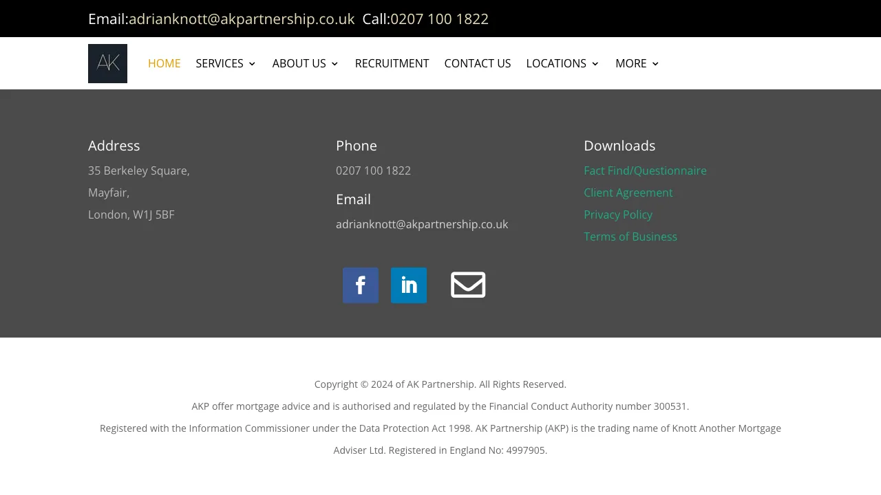 Adrian Knott Partnership website preview