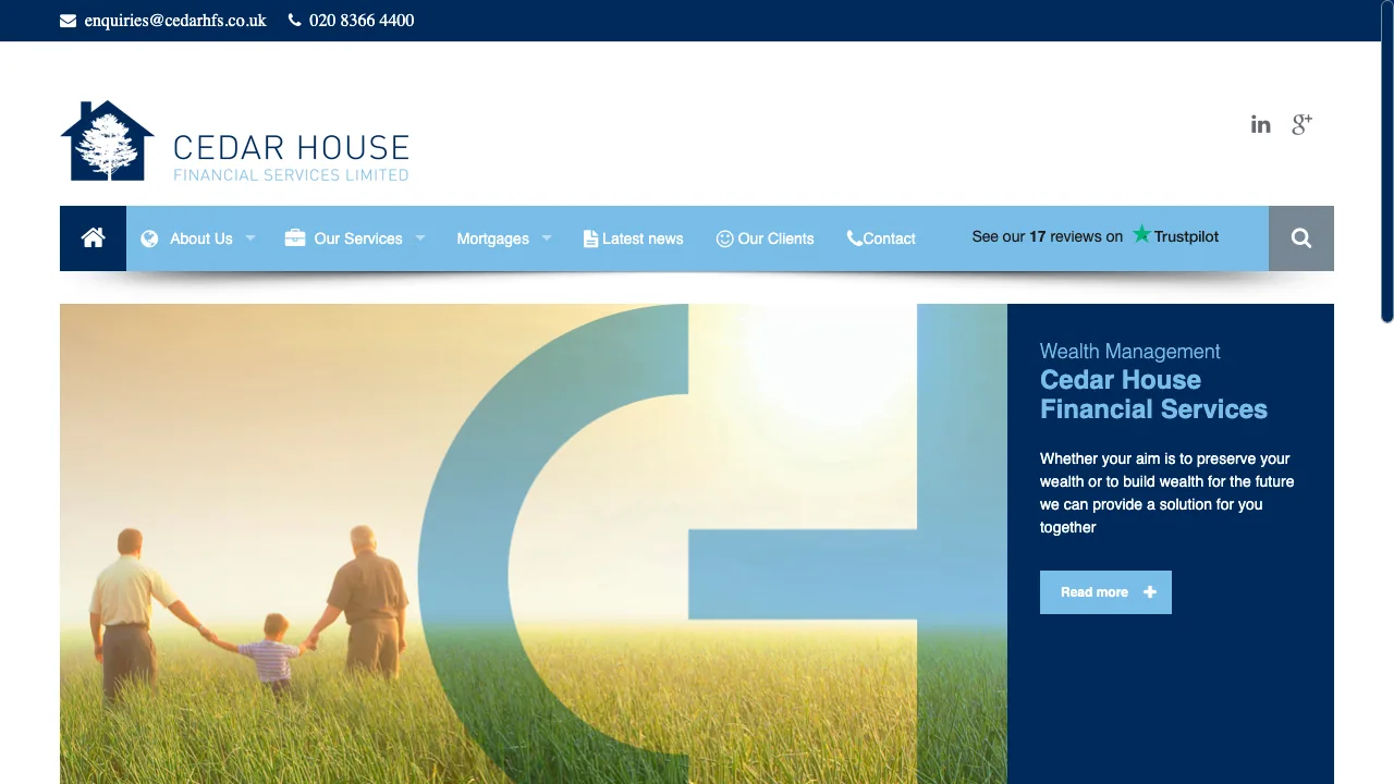Cedar House Financial Services Ltd website preview