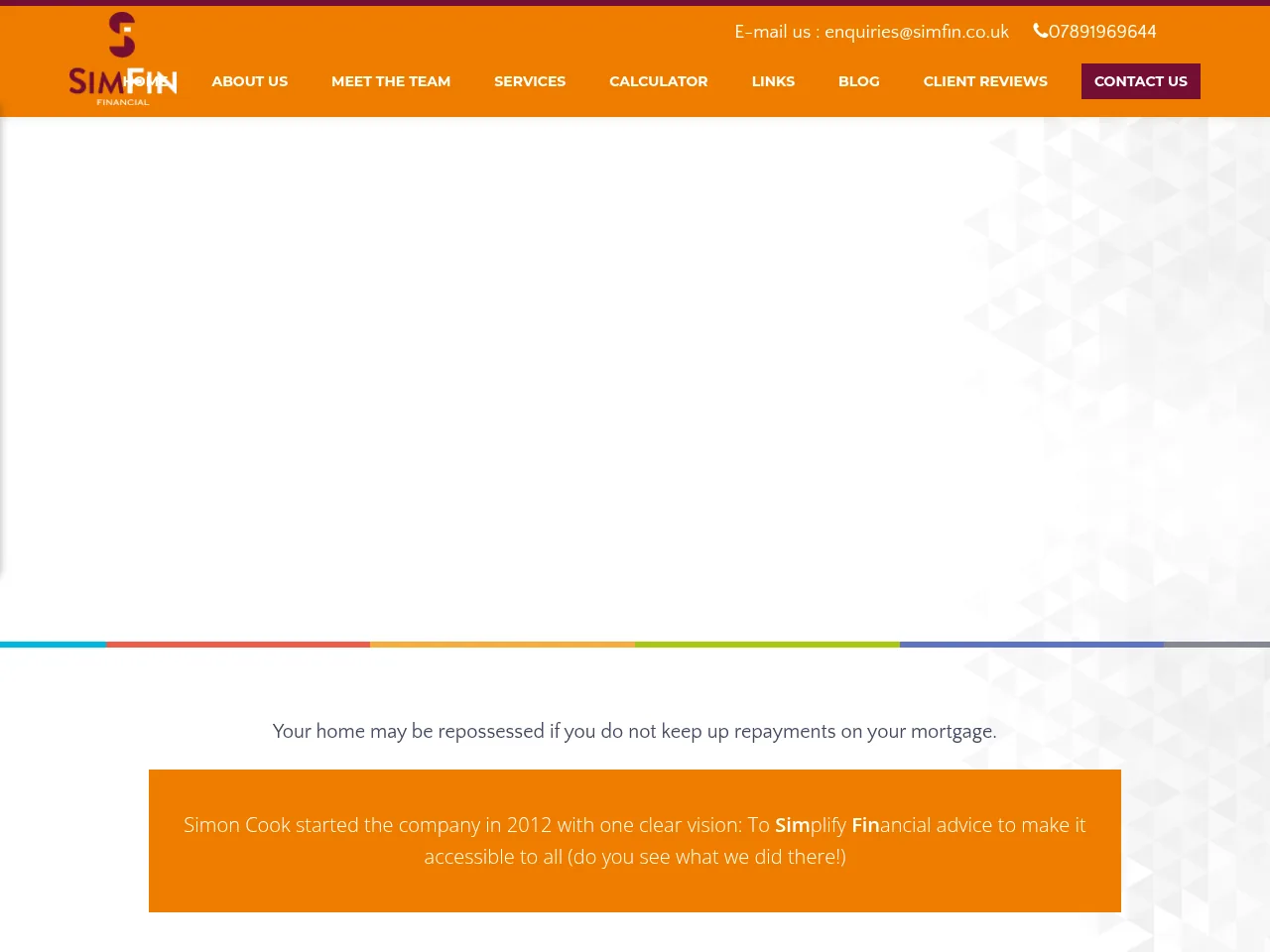 Sim Fin Financial website preview