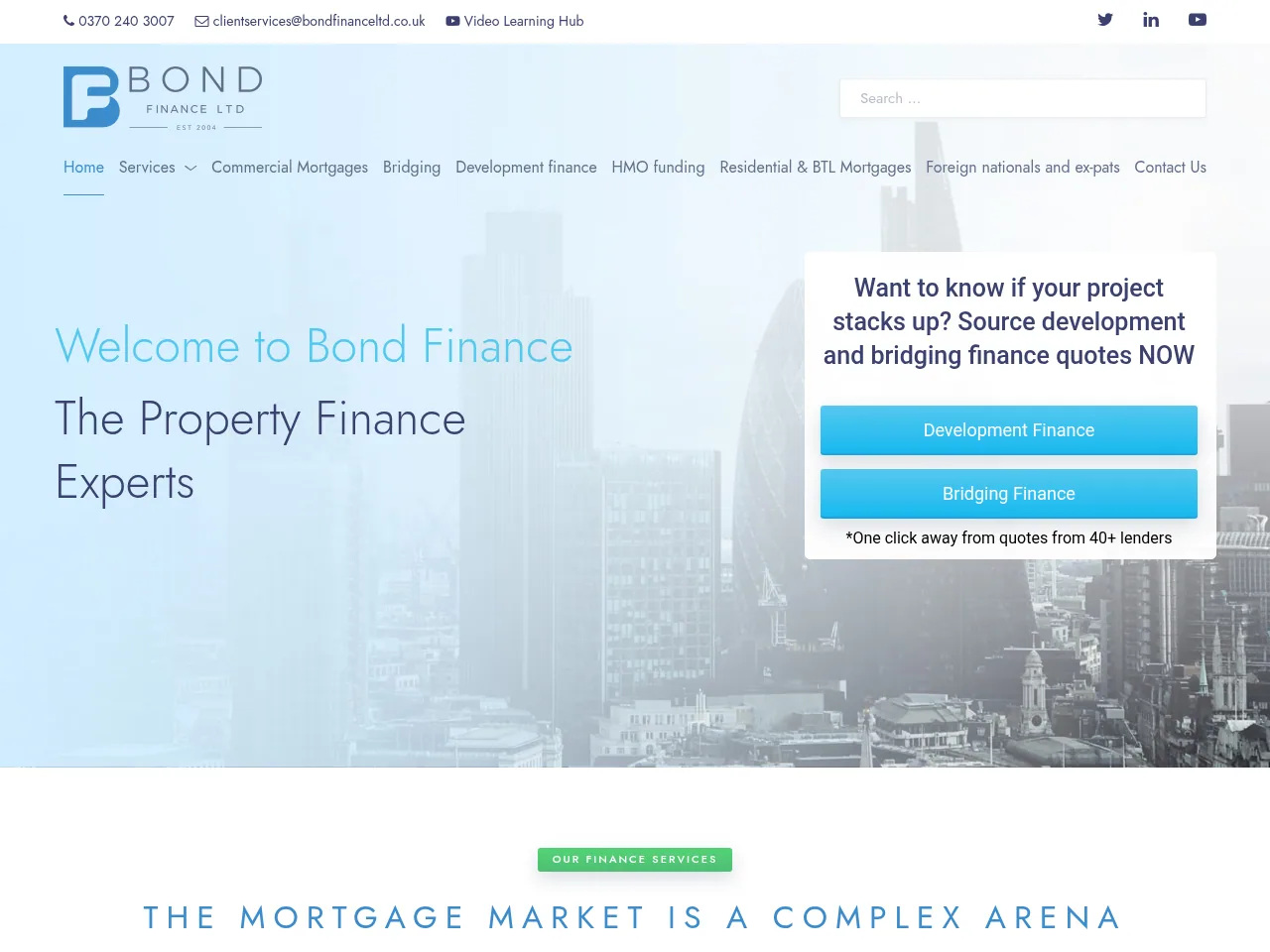 Bond Finance website preview