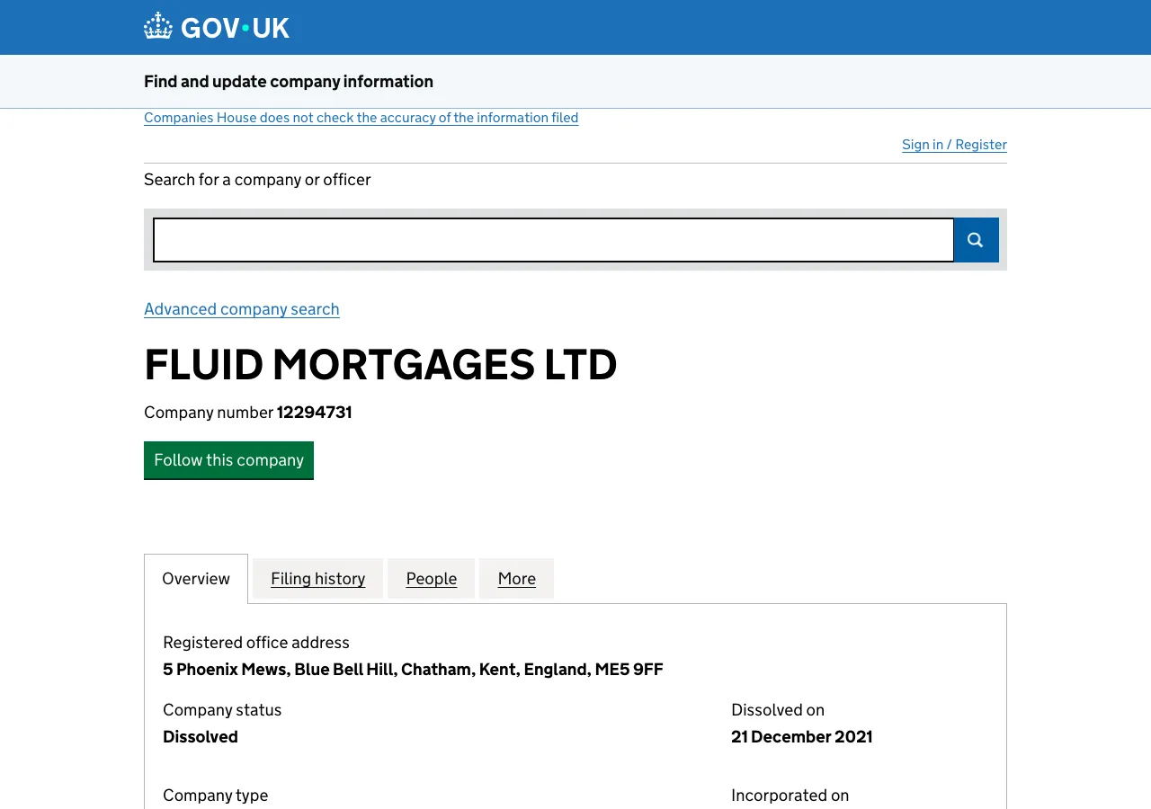 Fluid Mortgages Ltd website preview