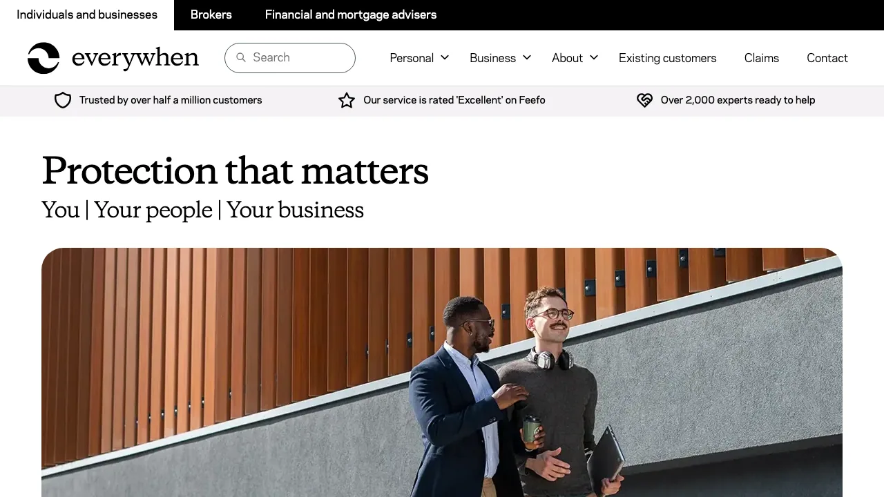 B P Insurance Brokers website preview