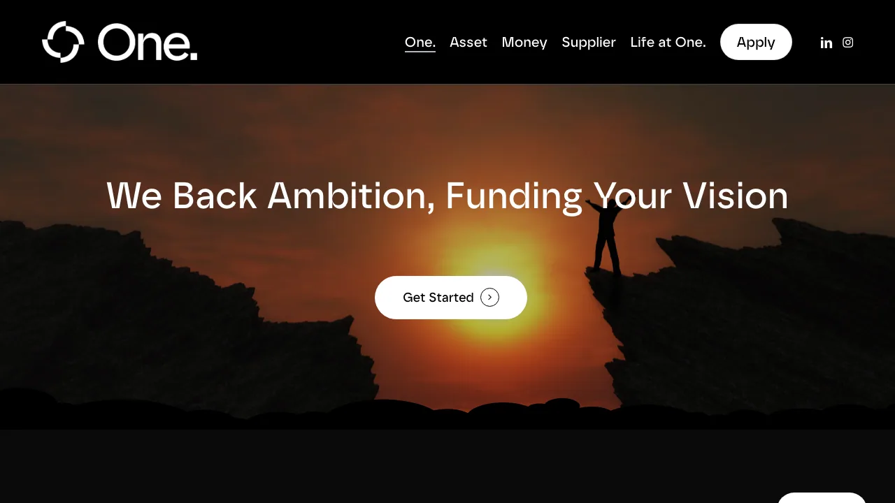 One.funding website preview