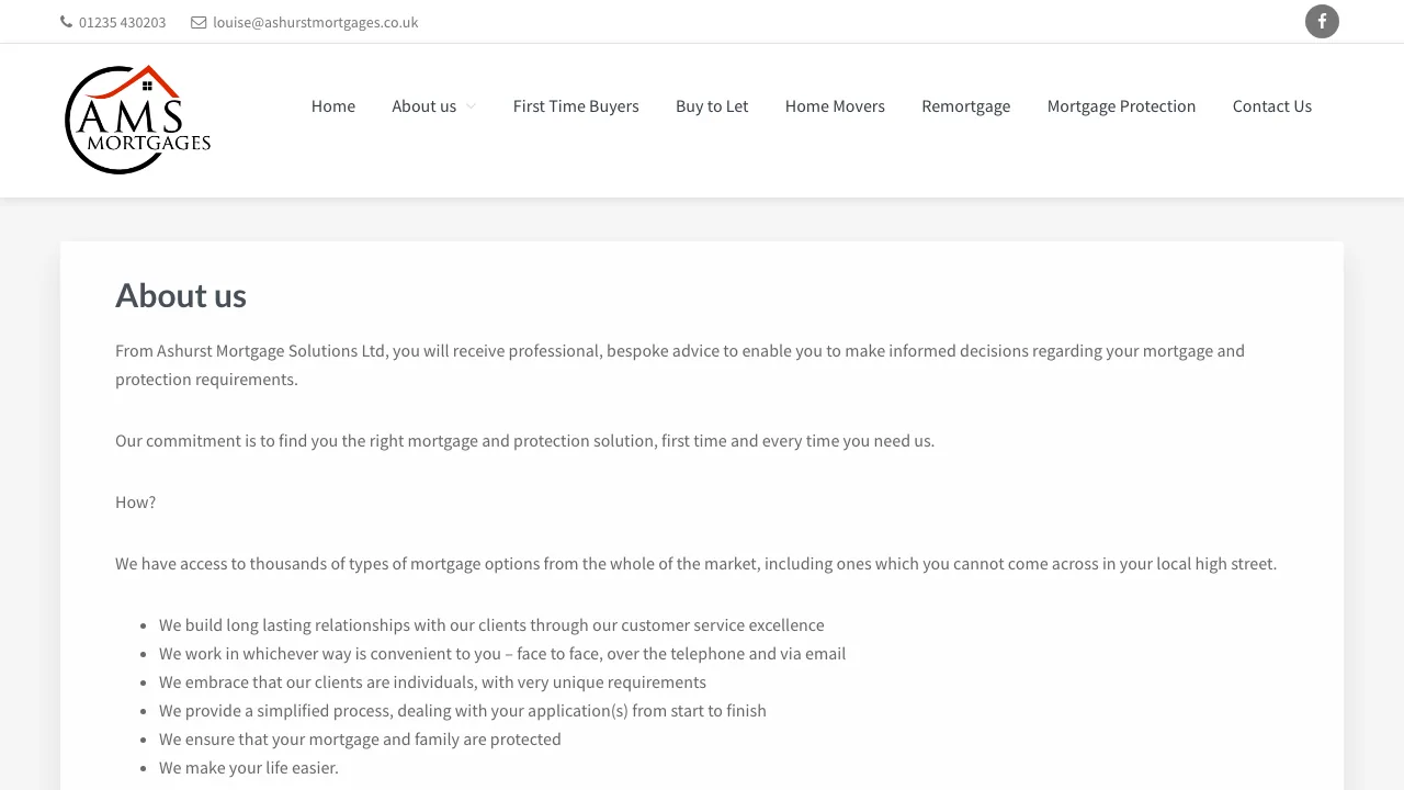 Ashurst Mortgage Solutions Ltd website preview